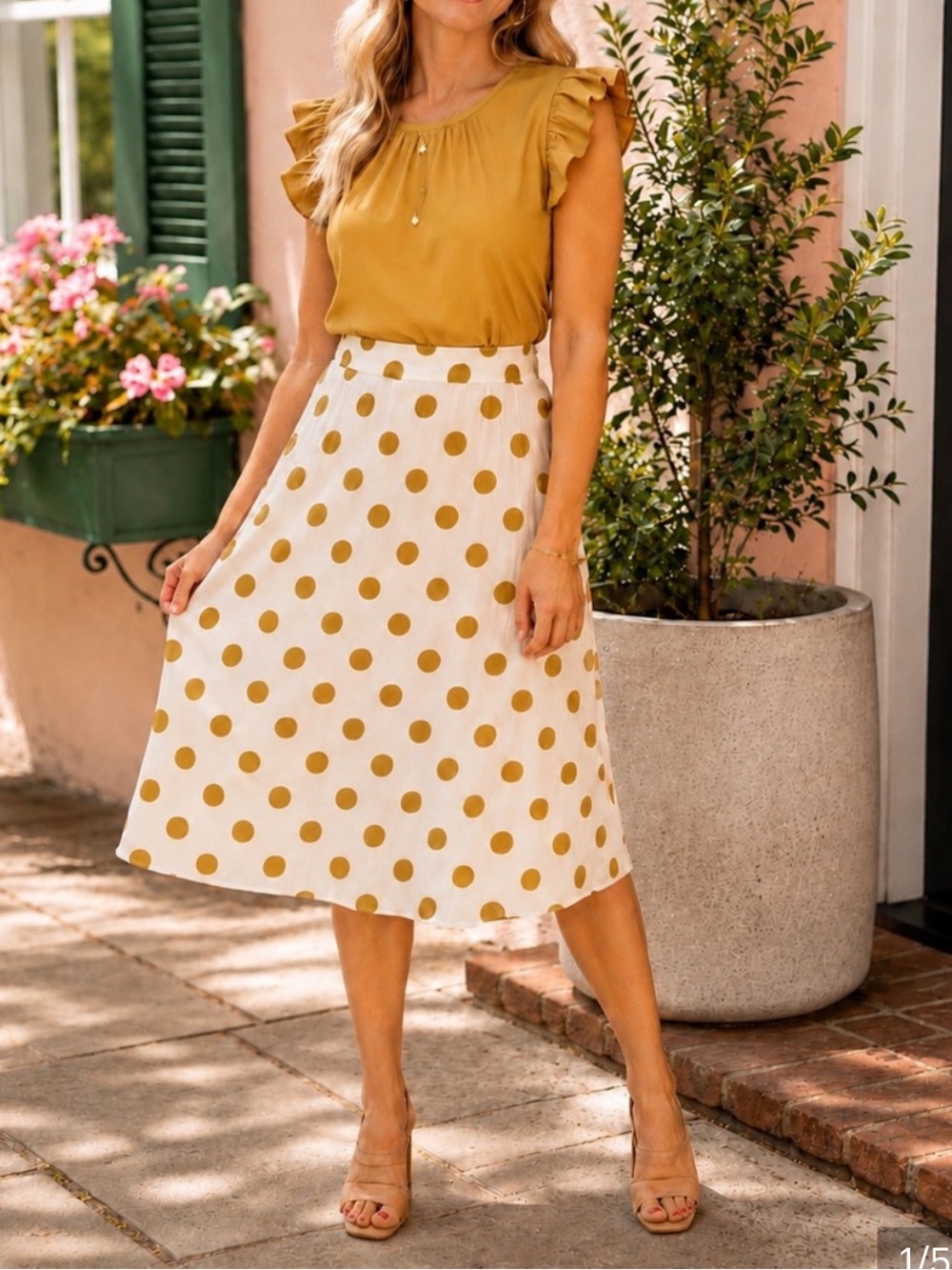 Tulip B Polka Dot Midi Skirt. Size Xl